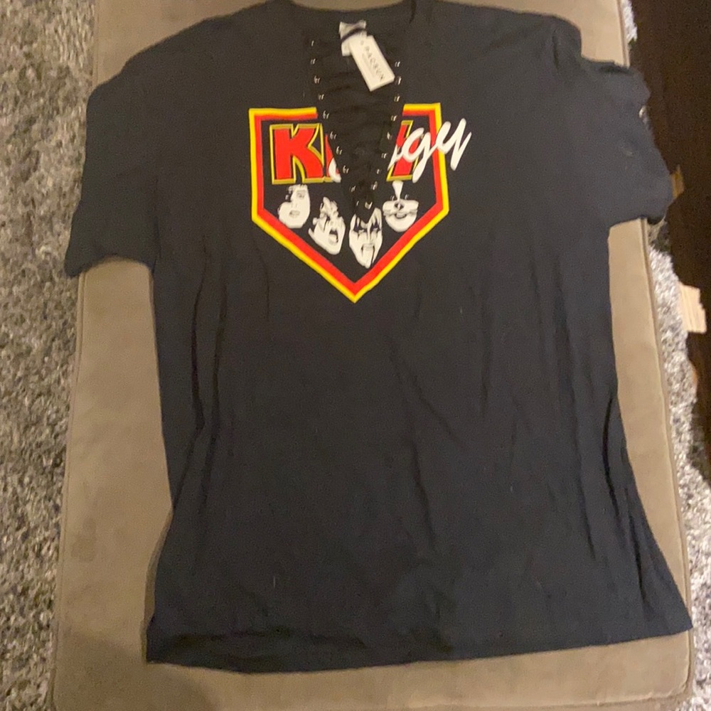 Vintage Lace-Up KISS T-Shirt